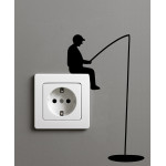 Lichtschalter-Aufkleber „Angler“ – 2er Set Vinyl, 10×17 cm (Schwarz)