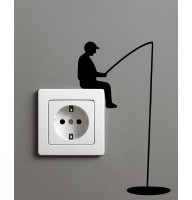 Lichtschalter-Aufkleber „Angler“ – 2er Set Vinyl, 10×17 cm (Schwarz)