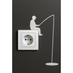 Lichtschalter-Aufkleber „Angler“ – 2er Set Vinyl, 10×17 cm (Weiß)