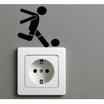 Lichtschalter-Aufkleber „Fußballspieler“ – 2er Set Vinyl, 10×17 cm (Schwarz)
