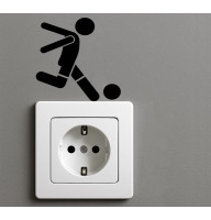 Lichtschalter-Aufkleber „Fußballspieler“ – 2er Set Vinyl, 10×17 cm (Schwarz)