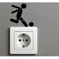 Lichtschalter-Aufkleber „Fußballspieler“ – 2er Set Vinyl, 10×17 cm (Schwarz)