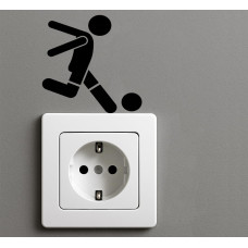 Lichtschalter-Aufkleber „Fußballspieler“ – 2er Set Vinyl, 10×17 cm (Schwarz)