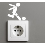 Lichtschalter-Aufkleber „Fußballspieler“ – 2er Set Vinyl, 10×17 cm (Weiß)