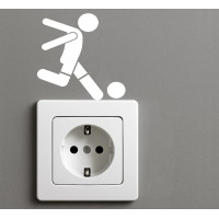 Lichtschalter-Aufkleber „Fußballspieler“ – 2er Set Vinyl, 10×17 cm (Weiß)