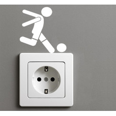 Lichtschalter-Aufkleber „Fußballspieler“ – 2er Set Vinyl, 10×17 cm (Weiß)