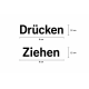 Drücken, Ziehen Aufkleber Tür 4er Set 6 cm – Schwarz / 6cm