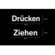 Drücken, Ziehen Aufkleber Tür 4er Set 6 cm – Weiß 6cm
