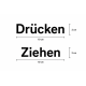 Drücken, Ziehen Aufkleber Tür 4er Set Vinyl – Schwarz / 10cm