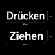 Drücken, Ziehen Aufkleber Tür – 4er Set Vinyl Plotterfolie, 10cm Weiß