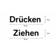 Drücken, Ziehen Aufkleber Tür – 4er Set Vinyl Plotterfolie, Schwarz / 15cm