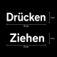 Drücken, Ziehen Aufkleber Tür – 4er Set Vinyl Plotterfolie – Weiß / 15cm