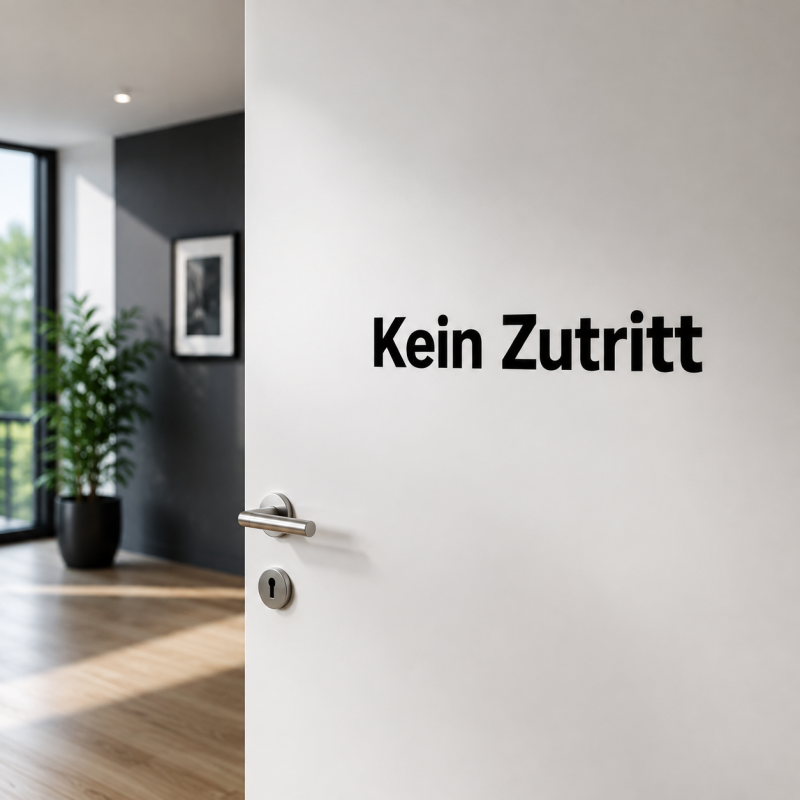 Kein Zutritt Aufkleber 20×3,5 cm – 2er Set Schwarz