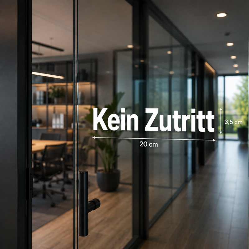Kein Zutritt Aufkleber Vinyl 20×3,5 cm 2er Set – Weiß