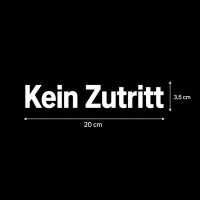 Kein Zutritt Aufkleber Vinyl 20×3,5 cm 2er Set – Weiß