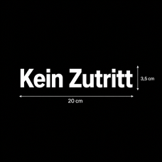 Kein Zutritt Aufkleber Vinyl 20×3,5 cm 2er Set – Weiß