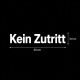 Kein Zutritt Aufkleber Vinyl 20×3,5 cm 2er Set – Weiß
