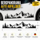 Bergpanorama Auto Aufkleber 60x15 cm – Berge Wald Vinyl Sticker – Camper Wohnmobil Auto Dekor Schwarz 60×15 см
