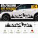 Bergpanorama Auto Aufkleber Vinyl Plottersticker 100×25 cm Schwarz