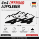 4x4 OFFROAD Aufkleber Set 2 Stück 60x15 cm Vinyl – Schwarz 60*15см