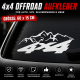 4x4 OFFROAD Aufkleber Set (2 Stück) 60×15 cm Vinyl – Weiß 60*15см