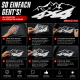 4x4 OFFROAD Aufkleber Set (2 Stück) 60×15 cm Vinyl – Weiß 60*15см