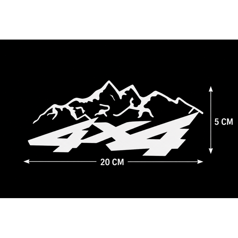 4x4 OFFROAD Aufkleber Set (2 Stück) Vinyl – Weiß 20*5см