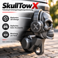 3D-Modell Anhängerkupplung Aufsatz Totenkopf (Schwarz) – für den Kugelkopf