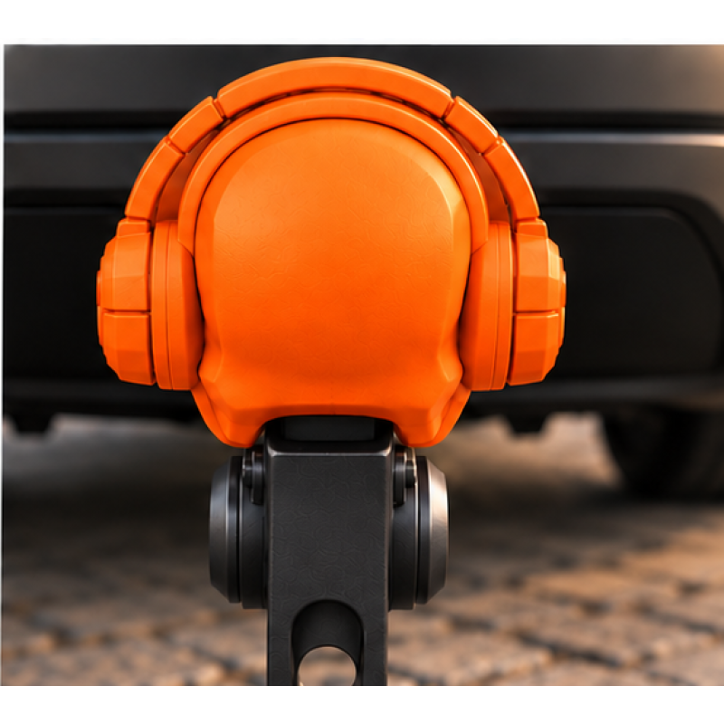 3D-Modell Anhängerkupplung-Aufsatz Totenkopf – Orange
