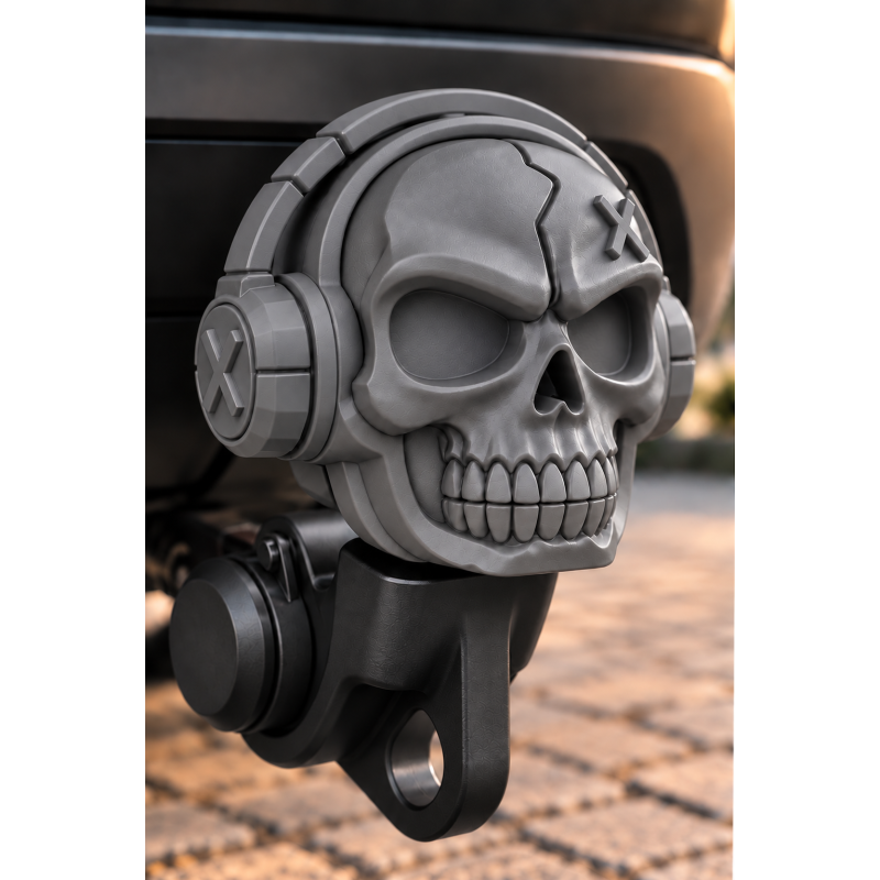 Anhängerkupplung Aufsatz Totenkopf 3D-Modell (Grau)