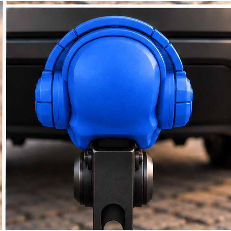 3D Modell Anhängerkupplung Aufsatz Totenkopf – Blau