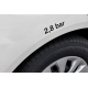 Reifendruck-Hinweis Aufkleber Set – Schwarz (2× 2.5 Bar + 2× 2.5 Bar)