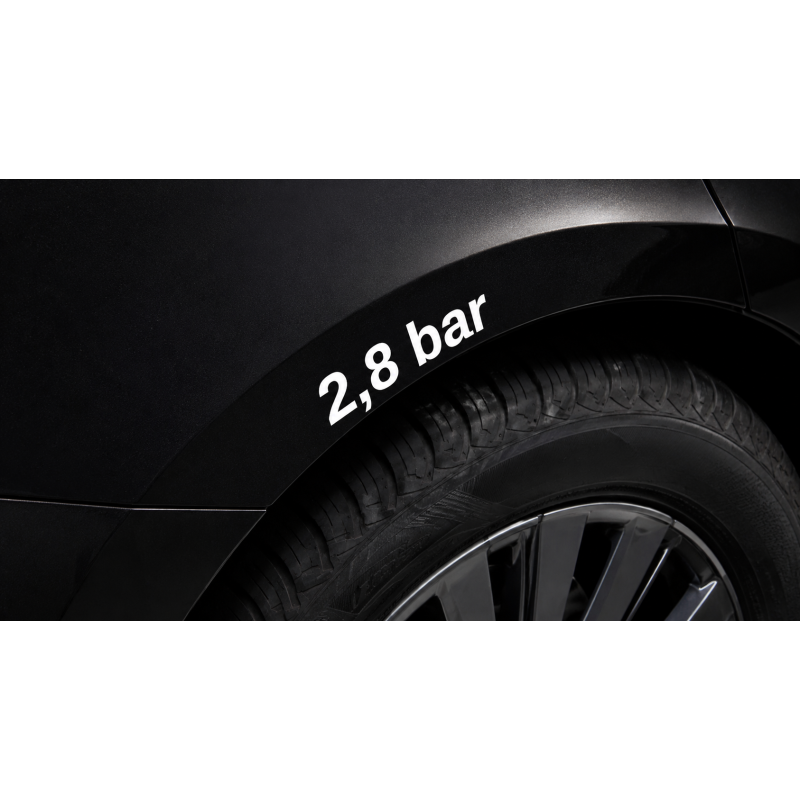 Reifendruck-Hinweis Aufkleber Set Weiß – 2× 2.0 Bar + 2× 2.2 Bar