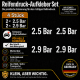 Reifendruck-Hinweis Aufkleber Set Weiß – 2× 2.5 Bar + 2× 2.9 Bar