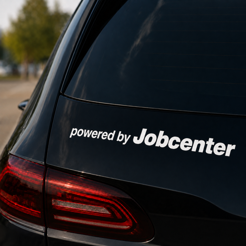 powered by Jobcenter Aufkleber Set Weiss / 20×5cm