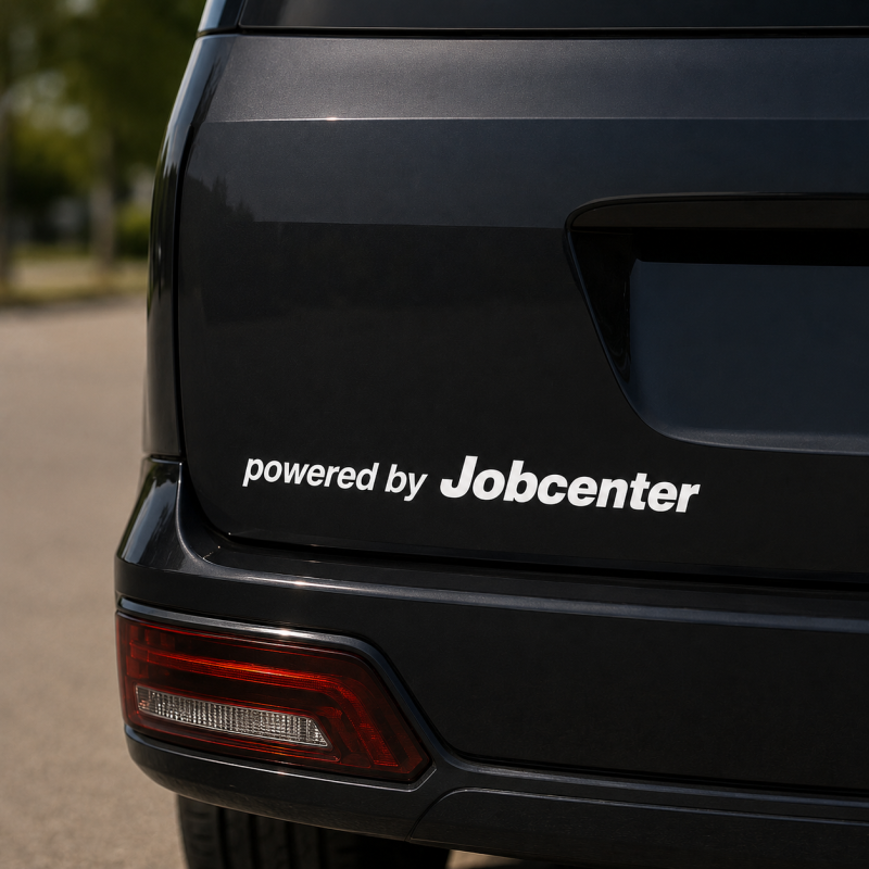 powered by Jobcenter Aufkleber Set Weiss / 20×5cm