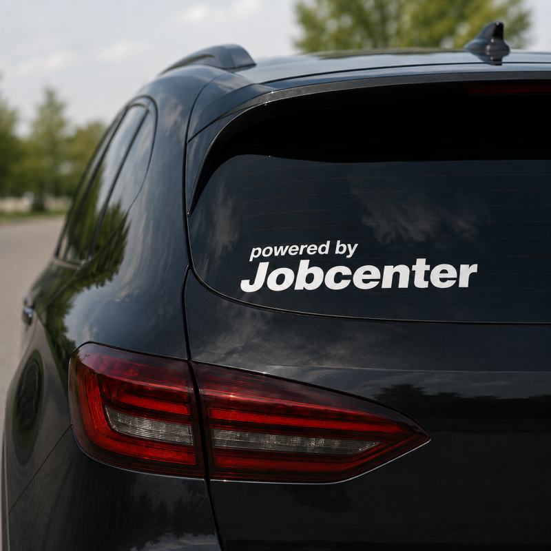 Powered by Jobcenter Aufkleber Set Weiss 30×15cm