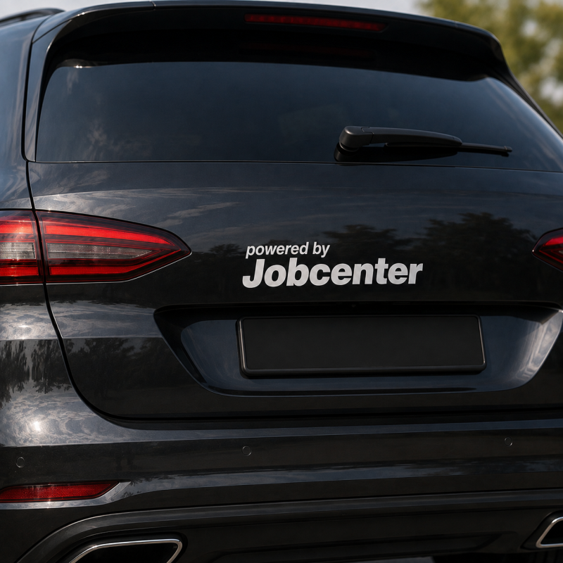 Powered by Jobcenter Aufkleber Set Weiss 30×15cm