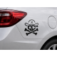 Pirate Skull Anime-Style Vinyl Aufkleber Schwarz 25cm