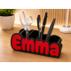 Personalisierter Namens-Stiftehalter Organizer – Schwarz + Rot