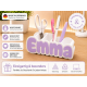 Personalisierter Namens-Stiftehalter Organizer Weiß + Lila