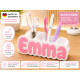 Personalisierter Namens-Stiftehalter Organizer Weiß + Rosa
