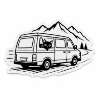 Miau Miles – Katze im Van-Aufkleber