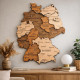 Holz 3D Karte von Deutschland mit detaillierter Schnitzerei und Gravur (Holz Natur - 9XL – Höhe: 170 cm (1.7 m))