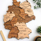 Holz 3D Karte von Deutschland mit detaillierter Schnitzerei und Gravur (Holz Natur - 9XL – Höhe: 170 cm (1.7 m))