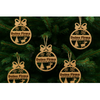 Корporate Weihnachtsdekorationen mit Gravur - Set mit 6 Stück für eine stilvolle festliche Dekoration