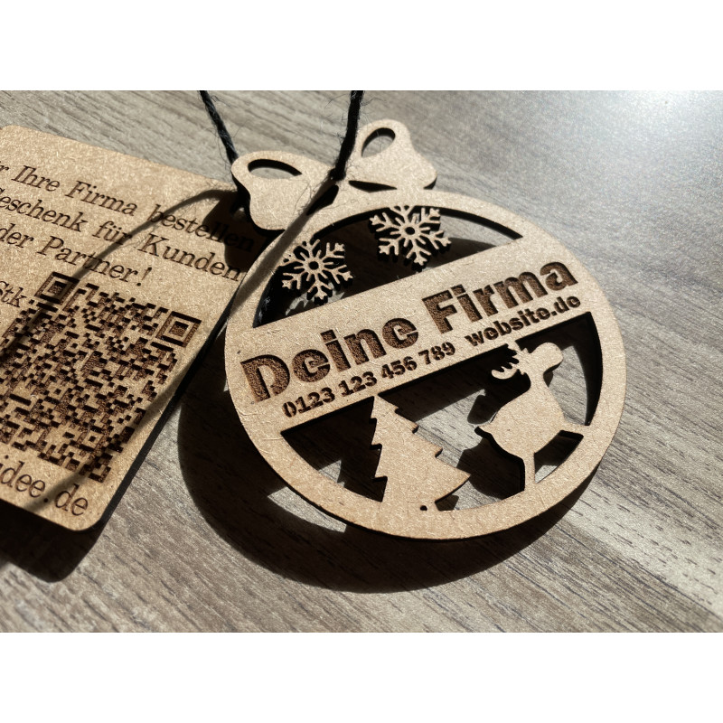 Корporate Weihnachtsdekorationen mit Gravur - Set mit 6 Stück für eine stilvolle festliche Dekoration