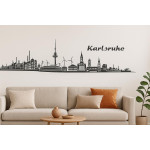 Karlsruher Horizont Wandaufkleber, 130 x 30 cm, Selbstklebende Vinylfolie, Hergestellt in Deutschland (Schwarz)