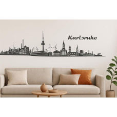 Karlsruher Horizont Wandaufkleber, 130 x 30 cm, Selbstklebende Vinylfolie, Hergestellt in Deutschland (Schwarz)