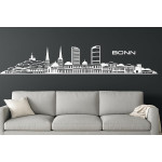 Bonn Horizont Wandaufkleber, 130 x 30 cm, Selbstklebende Vinylfolie, Hergestellt in Deutschland (Weiß)